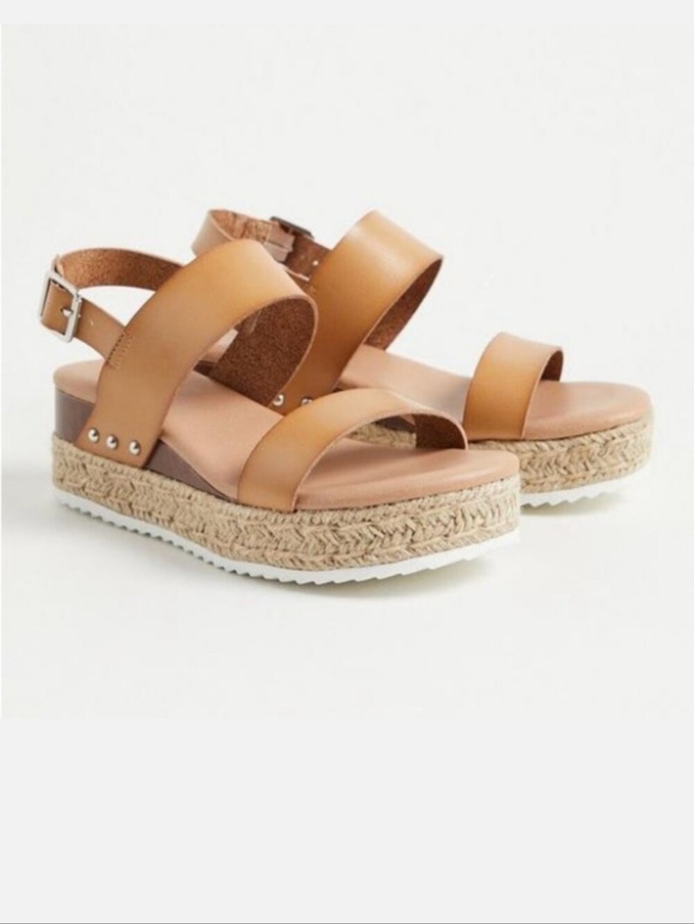 torrid Tan Cognac Espadrille Platform Wedge Sandals - Picture 2 of 10